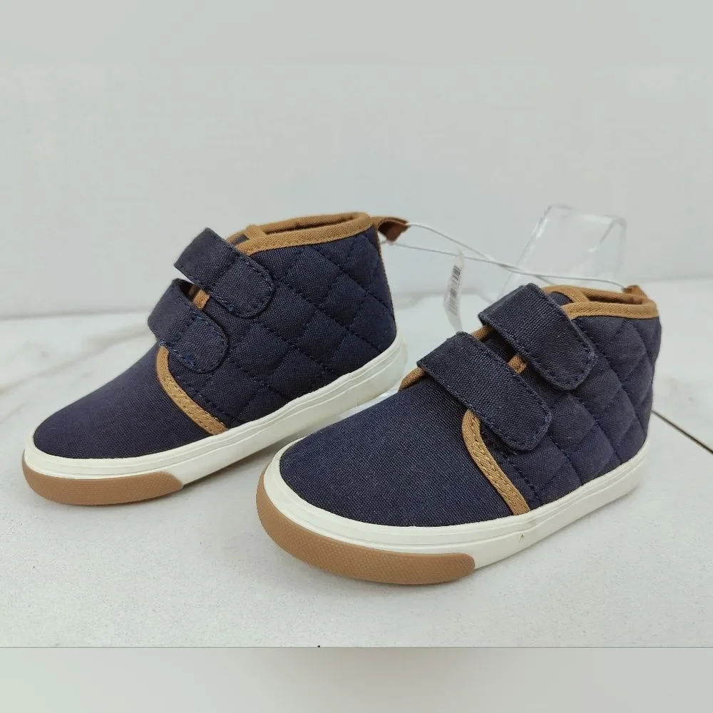 Old Navy High-Top Quilted Canvas Double-Strap Sneakers Toddler Boys, Sz 6